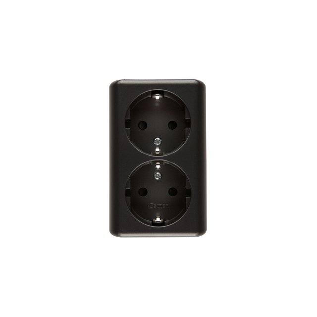 Simon 54 Gniazdo podwójne Schuko n/t z przesłonami wersja skandynawska 16A szybkozłączka antracyt