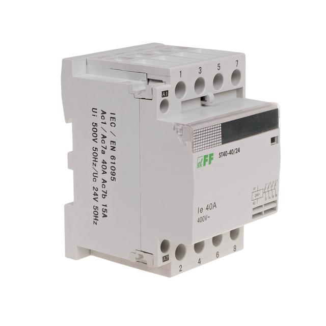 Stycznik modułowy montaż na szynie styki 4Z 40A ST40-40-24V F&F