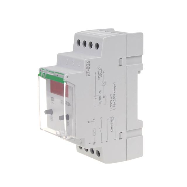 Cyfrowy regulator temperatury -25-130stC z LCD - montaż DIN styk: 1Z 230V AC bez sondy temp. RT-826 F&F