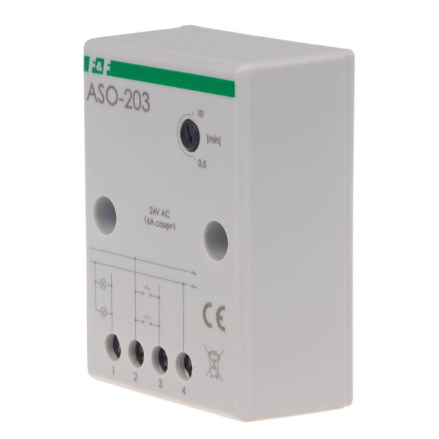 Automat schodowy z zaciskami śrubowymi 24V - funkcja przeciwblokady ASO-203 F&F