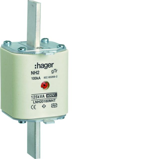 Wkładka bezp. nożowa NH2 wsk.podw. uchwyt nieiz. gTr 180A 400VAC LNH20180M4T HAGER