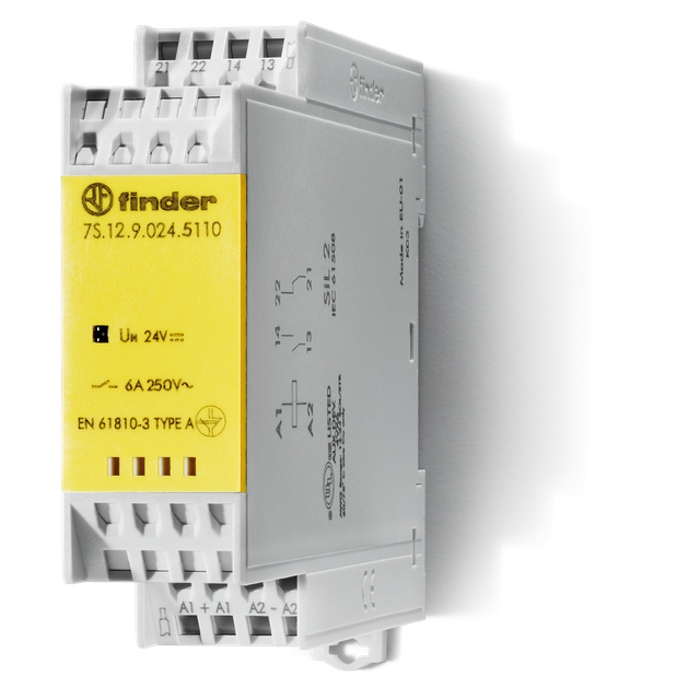 PrzekaźnikZ mechanicznie sprzężonymi zestykami serii 7S: 1Z + 1 R 6A 120V AC 7S.12.8.120.5110 /5szt./ FINDER