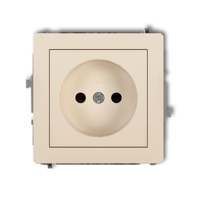 DECO Mechanizm gniazda pojedynczego bez uziemienia 2P (przesłony torów prądowych) beżowy
