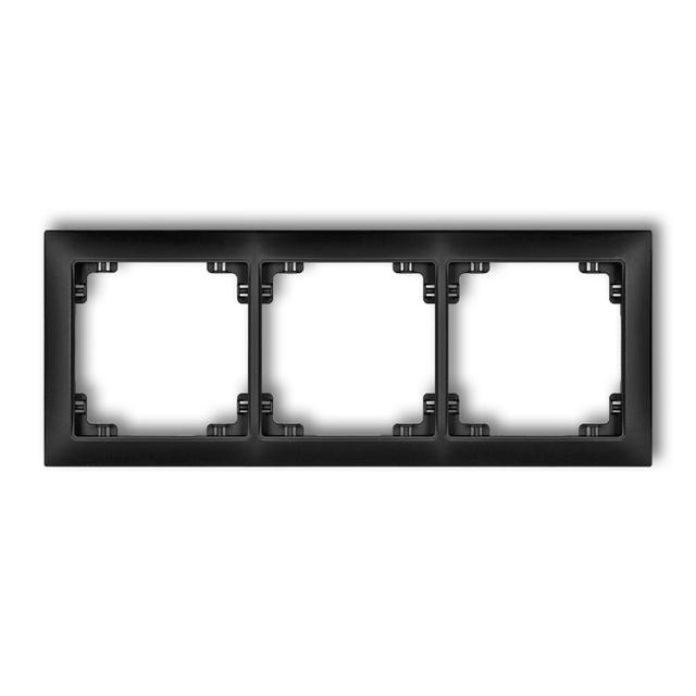 DECO Ramka uniwersalna potrójna z tworzywa DECO Soft czarny mat