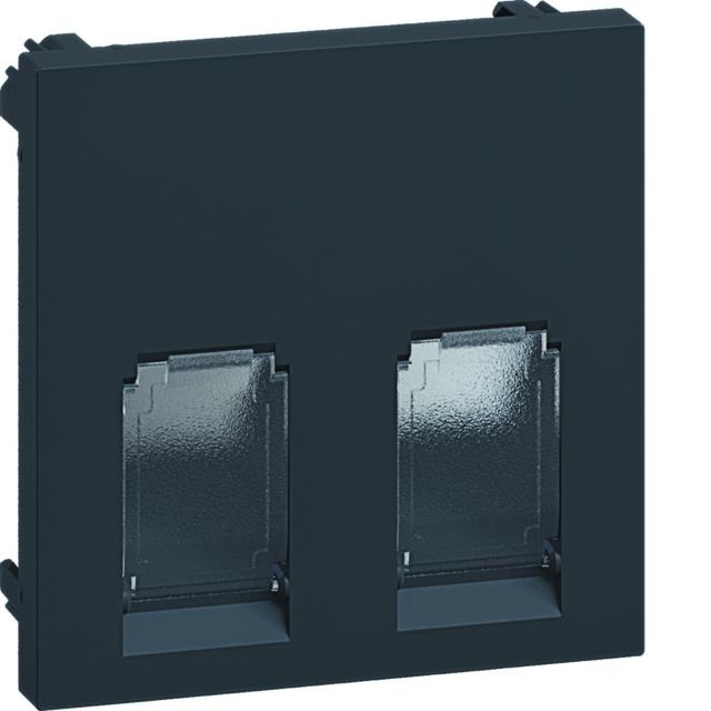 tehalit.WA Płytka 2RJ45 (GMDM) ABS bezhalogenowy czarny GZDM29011 HAGER