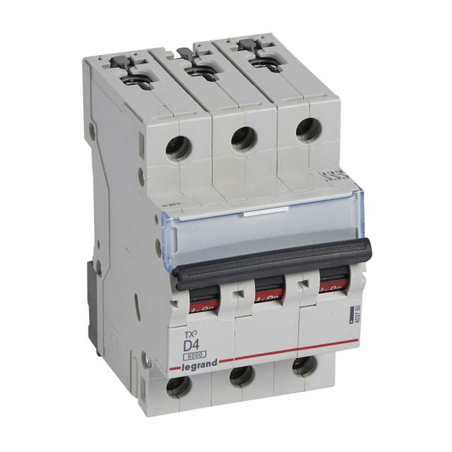 Wyłącznik Nadprądowy S 303 3P D4A 6kA TX3 403750 LEGRAND