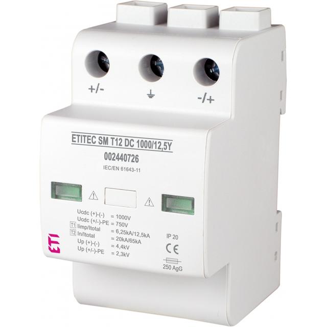 ETITEC SM T12 DC 1000/12,5 Y Ogranicznik przepięć T1, T2 (B, C) - DC - bez prądu upływu