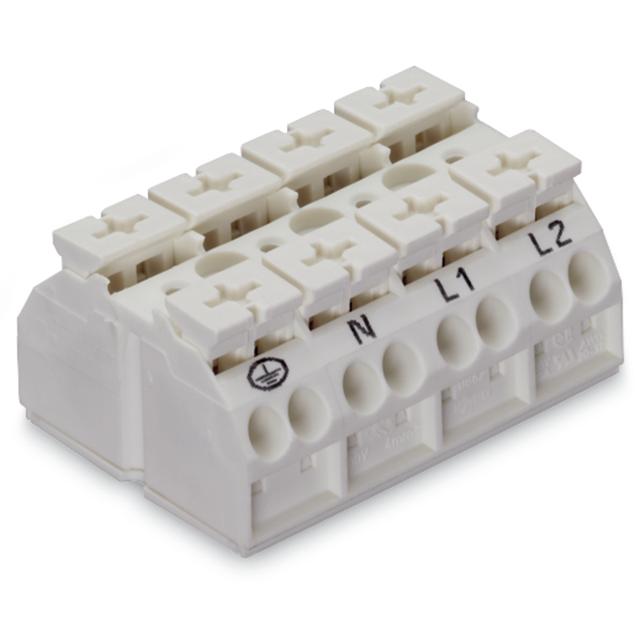 Blok zasilający 4‑biegunowy czarny nadruk PE‑N‑L1‑L2 862‑1604/999‑950 /200szt./ WAGO
