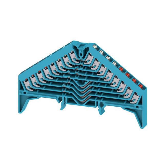 PRV 8 BL 35X15 WS/RT Zacisk rozdzielacza krosowego, PUSH IN, 1.5, 250, 8 A, liczba przyłączeń: 32, TS 35 x 15, niebieski, kolor elementów uruchamiających: biało-czerwony /20szt./ 1173900000 WEIDMÜLLER