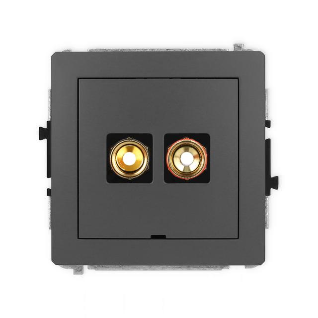 DECO Mechanizm gniazda głośnikowego pojedynczego, bez pola opisowego (typu banan - czerwony i czarny