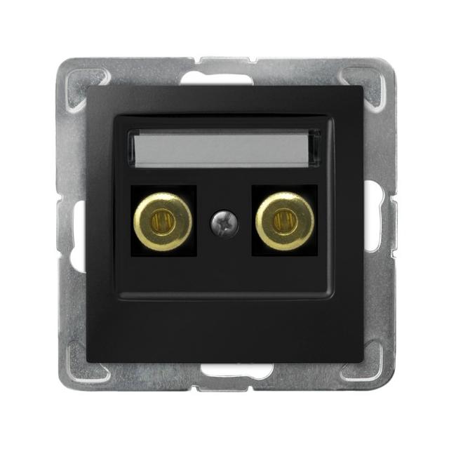 IMPRESJA Gniazdo głośnikowe pojedyncze - kolor czarny metalik GGN-1Y/m/33