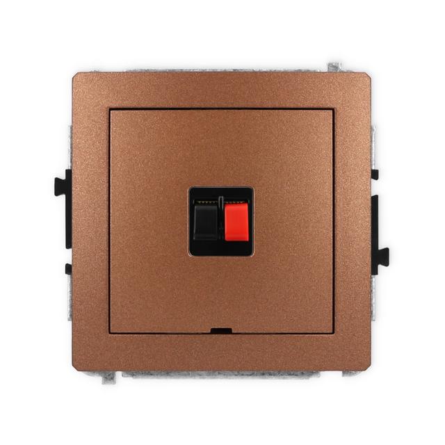 DECO Mechanizm gniazda głośnikowego pojedynczego, bez pola opisowego brązowy metalik