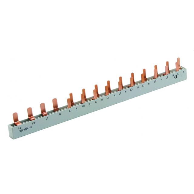 Izolowana szyna zbiorcza-sztyftowa 10 mm2 (do wyłączników do wyłączników MAT 1N z EFI-4),3p+N,14modułów SKN0034/10 3P 002921156 ETI