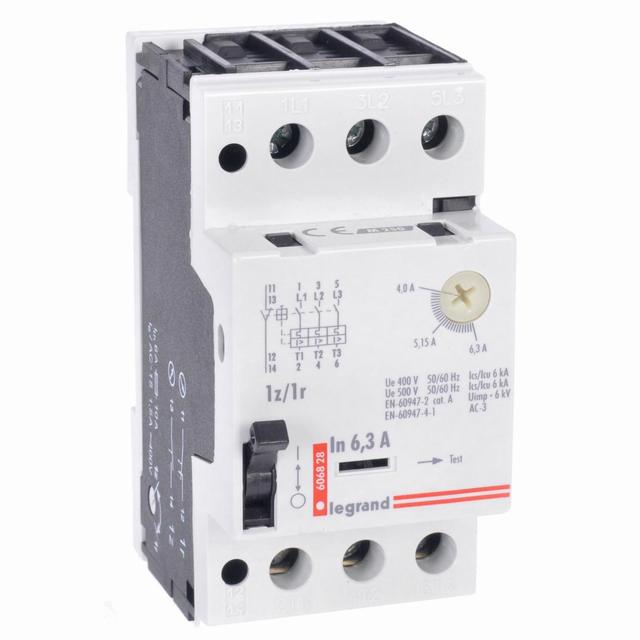 Wyłącznik Silnikowy 3P 2,5Kw 4-6,3A M 250 1R/1Z 6,3 606828 LEGRAND