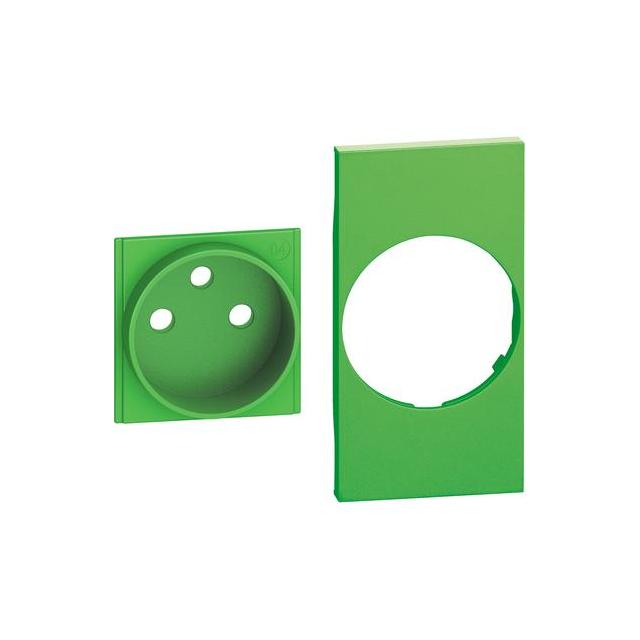 LIVING NOW - PLAKIETKA GNIAZDA 2P+Z - 2 MODUŁY - ZIELONA, Bticino