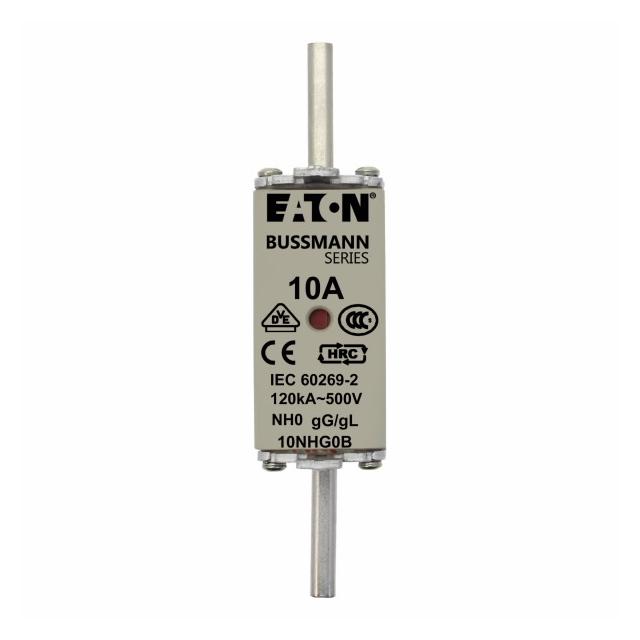 NH FUSE 10A 500V GG/GL SIZE 0 Wkładka NH0 10A 500V GL/GG podwójny wskaźnik 10NHG0B EATON
