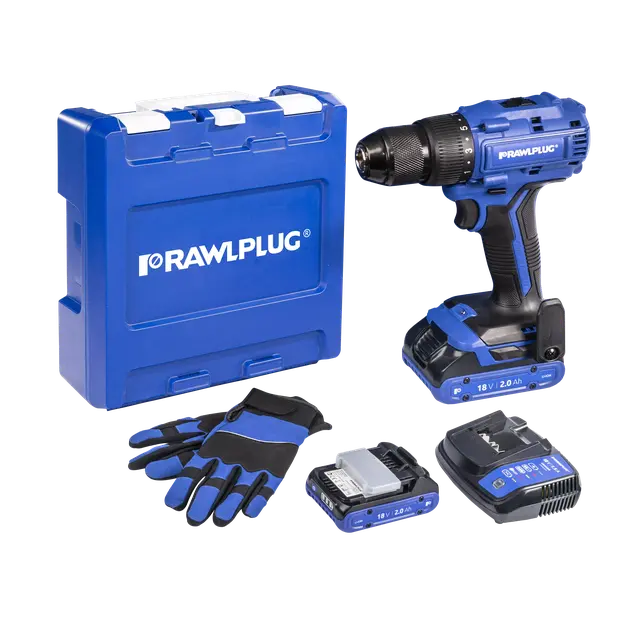 Wiertarko-wkrętarka akumulatorowa 18V 70Nm – zestaw M2 R-PDD18-70-M2 RAWLPLUG