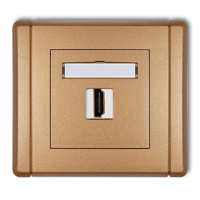 FLEXI Gniazdo pojedyncze HDMI 2.0 złoty metalik