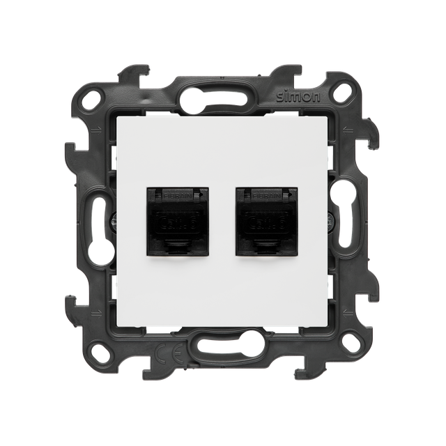 Simon 24 Gniazdo komputerowe podwójne RJ45 kat. 6 biały N62.01/11