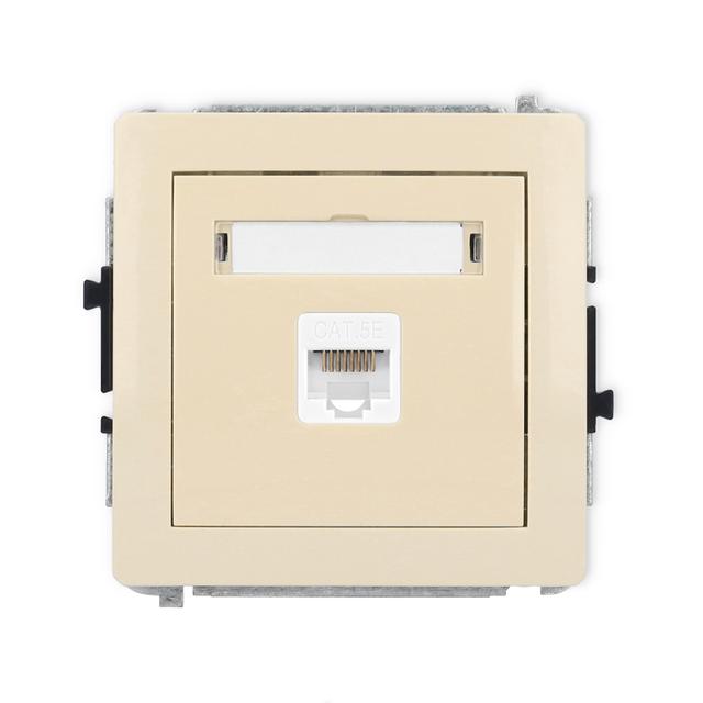 DECO Mechanizm gniazda komputerowego pojedynczego 1xRJ45, kat. 5e, 8-stykowy beżowy