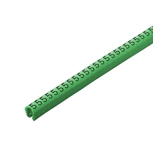 CLI C 2-4 GN/WS 5 CD System kodowania kabli, 4 - 10 mm, 7 mm, Nadrukowane znaki: Liczby, 5, PVC, miękkie, bez kadmu, zielony /250szt./ 1568261518 WEIDMÜLLER