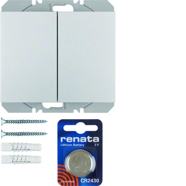 BERKER K.5 KNX RF quicklink Przycisk radiowy podwójny płaski aluminium lakierowana 85656277 HAGER