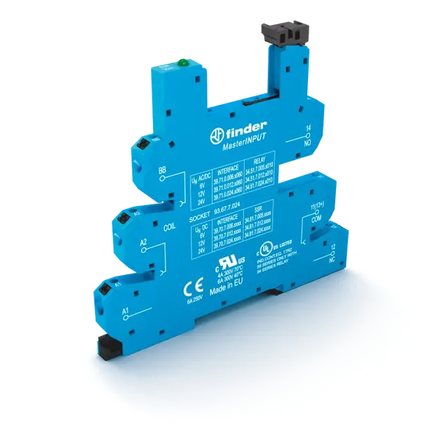 Gniazdo MasterINPUT do przekaźników serii 34; zaciski push-in, 93.67.0.125