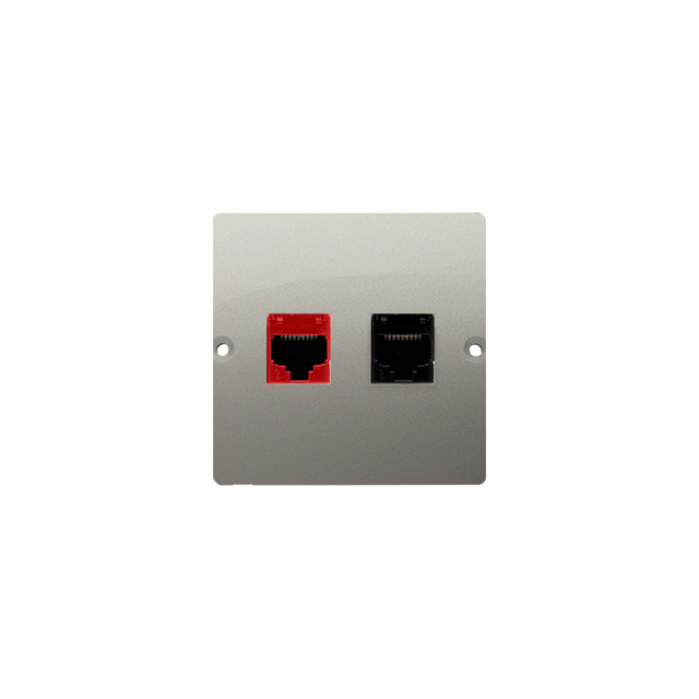 Simon Basic Gniazdo komputerowe RJ45 kat.5e + telefoniczne RJ12 . Montaż gniazda na wkręty do puszki satynowy BM5T.02/29 KONTAKT