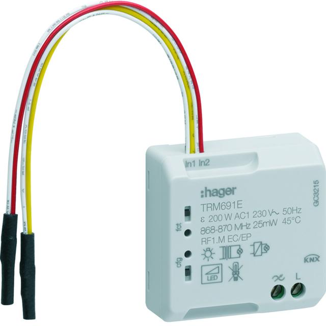 KNX q/e/s Ściemniacz elektroniczny pojedyncza + 2 wejścia bezpotencjałowe TRM691E HAGER