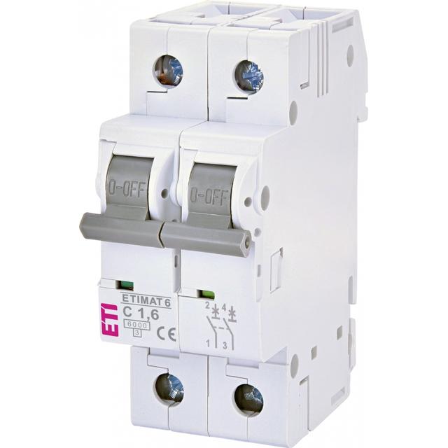 Wyłącznik nadprądowy MAT 6 2P C1,6A 002143507 ETI