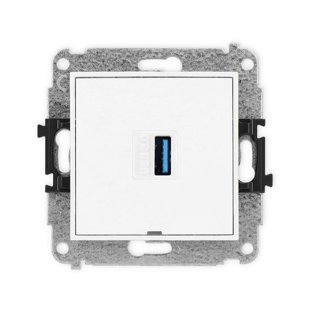 ICON Gniazdo pojedyncze USB A-A 3.0, bez pola opisowego biały IGUSBBO-5 KARLIK