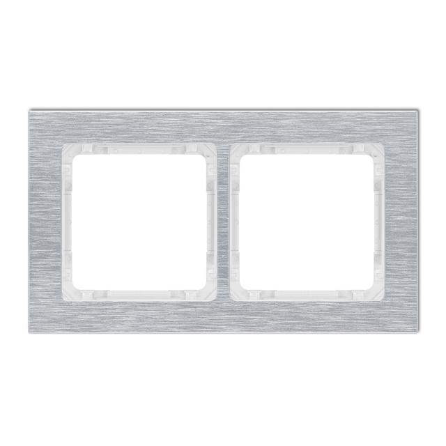 "DECO Ramka podwójna - aluminium szczotkowane (ramka: srebrna