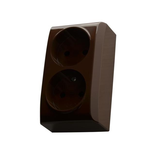 BIS Gniazdo podwójne - kolor brązowy