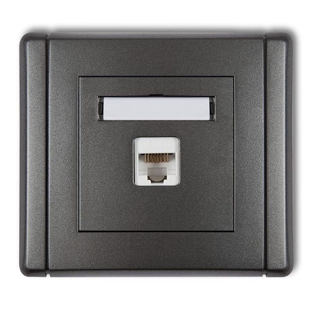 FLEXI Gniazdo komputerowe pojedyncze 1xRJ45, kat. 6, ekranowane, 8-stykowe grafitowy