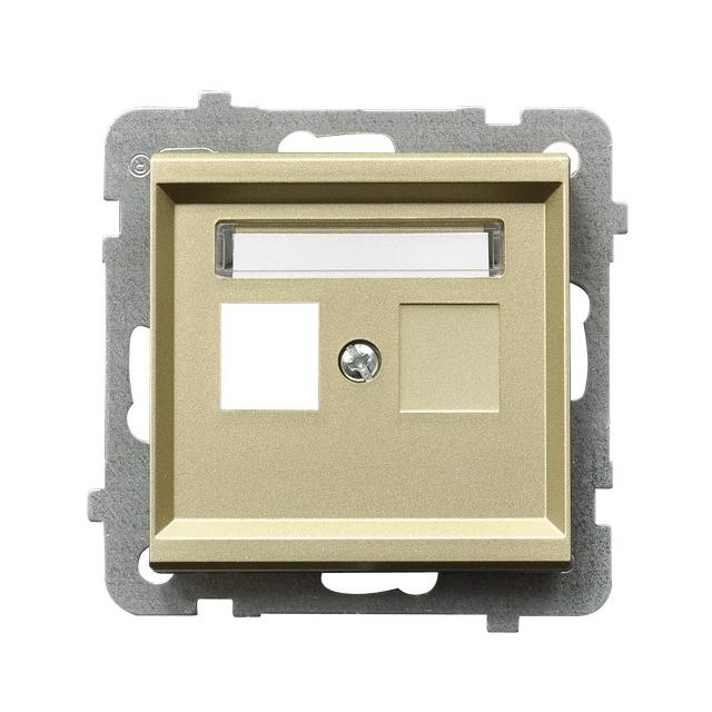 SONATA Obudowa gniazda pojedynczego typu Keystone prosta - kolor szampański złoty