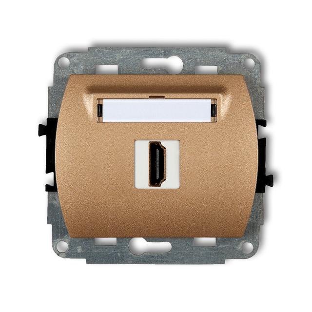 TREND Mechanizm gniazda pojedynczego HDMI 2.0 złoty metalik