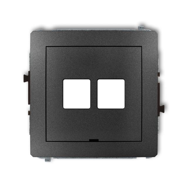 DECO Mechanizm gniazda multimedialnego podwójnego bez modułu, bez pola opisowego (standard Keystone)