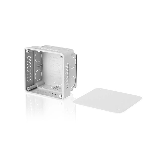 E140 Puszka podtynkowa rozgałęźna z pokrywą 80 x 80 x 50mm - kolor szary  SIMET