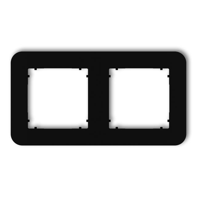 MINI Ramka uniwersalna podwójna zaokrąglona z tworzywa czarny mat