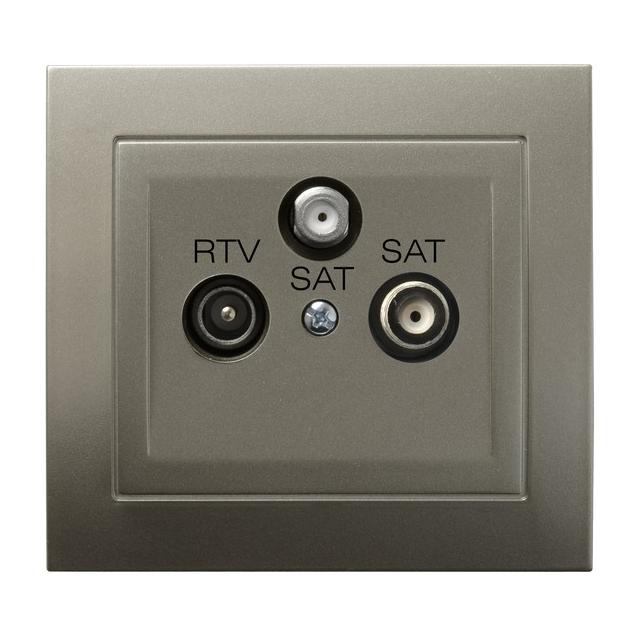 KIER Gniazdo antenowe RTV-SAT z dwoma wyjściami SAT kolor satyna light GPA-W2S/45 OSPEL