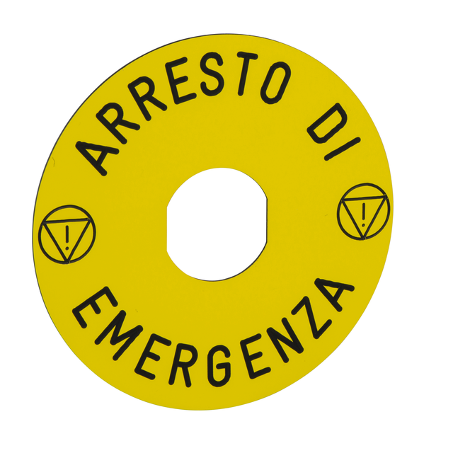 Harmony XB4 Etykieta oznaczeniemfi90 do przycisku awaryjnego zatrzymania ARRESTO DE EMERGENCA/logo ISO13850 ZBY8630 Schneider