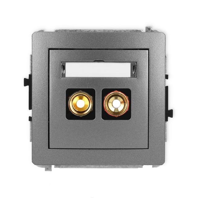 DECO Mechanizm gniazda głośnikowego pojedynczego (typu banan - czerwony i czarny, pozłacany, 4 mm2,