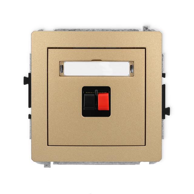 DECO Mechanizm gniazda głośnikowego pojedynczego złoty metalik