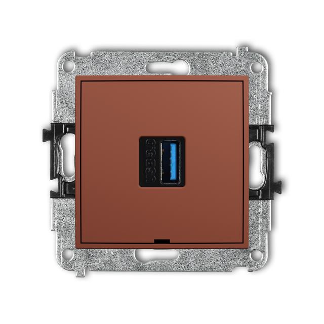 ICON Mechamizm gniazda pojedyncze USB typ A-A 3.0 terakota 63IGUSBBO-5 KARLIK