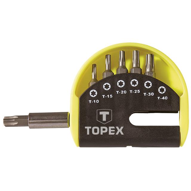 Końcówki wkrętakowe z uchwytem zestaw 7szt, TOPEX GTX 39D351 GTX Poland
