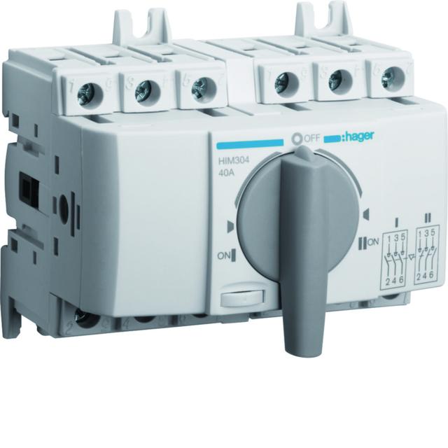 Modułowy przełącznik zasilania 3x40A HIM304 HAGER