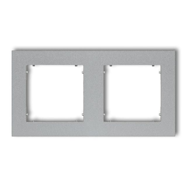 MINI Ramka uniwersalna podwójna z tworzywa srebrny metalik