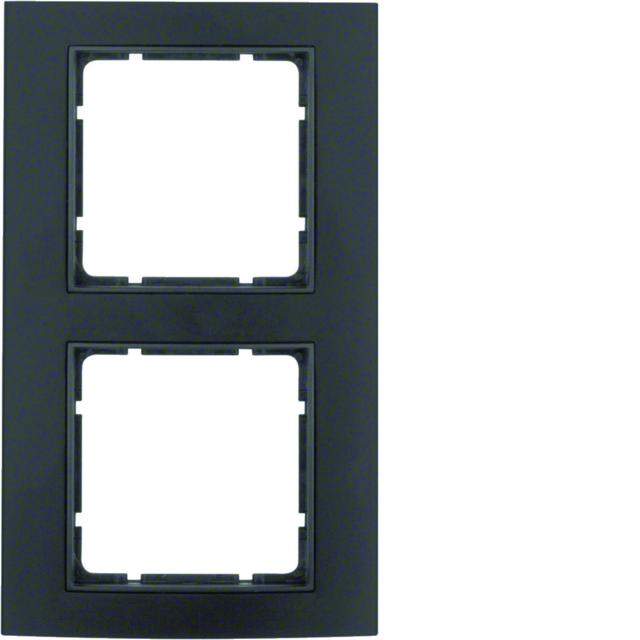 BERKER B.3 Ramka podwójna aluminium czarna/antracyt 10123005 HAGER