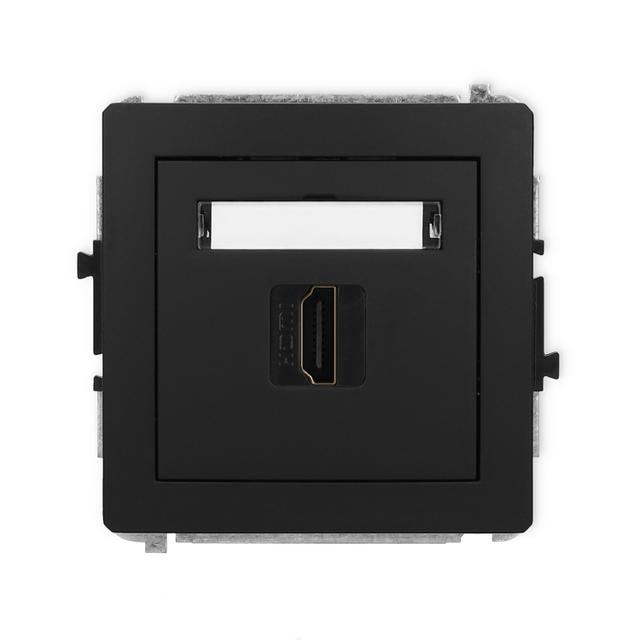 DECO Mechanizm gniazda pojedynczego HDMI 2.0 czarny mat