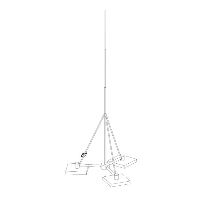 Maszt odgr. wolnostojący na trójnogu h=6m fi 33,7/18/16/10 podst. 3x40kg